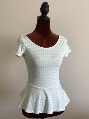 H&M checkered peplum top